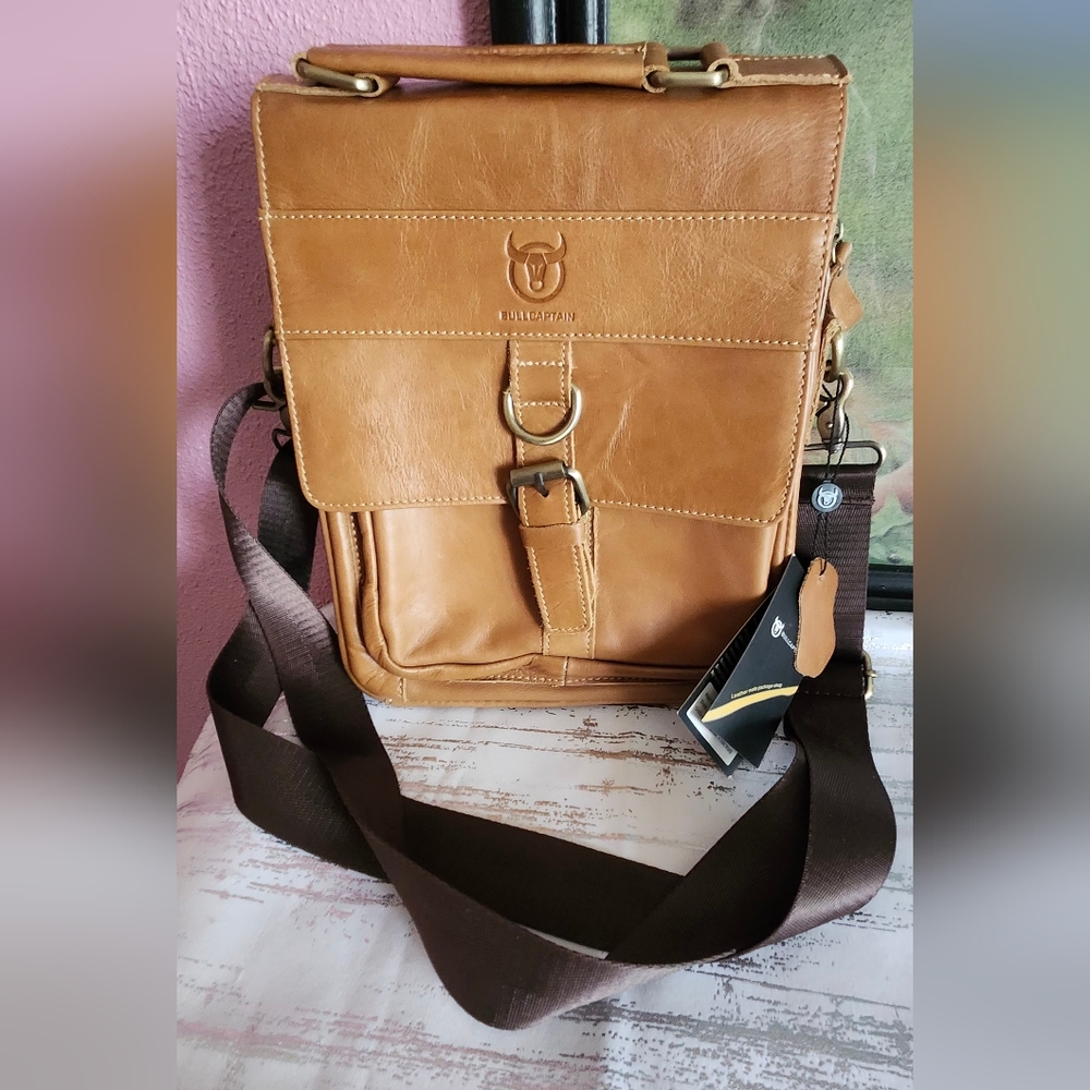 Bullcaptain Genuine Leather Men's Messenger Bag